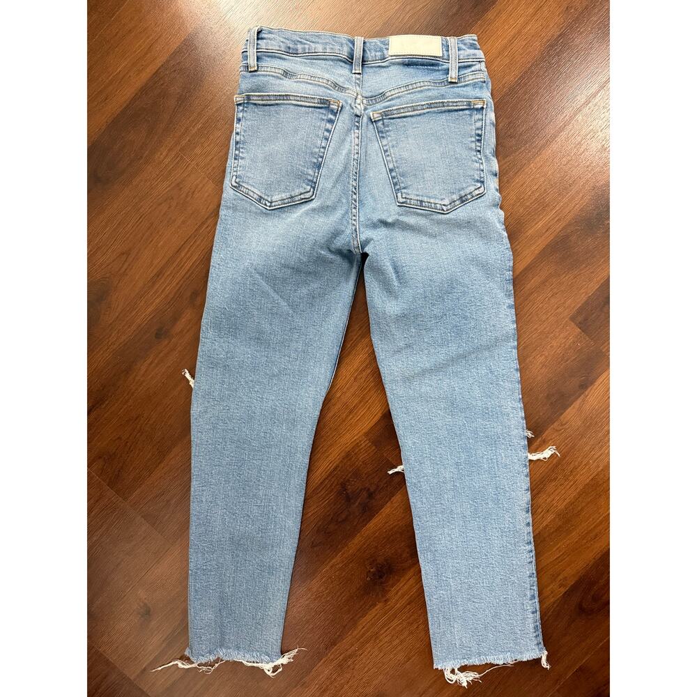 Re/Done 70s Stove Pipe Jeans Destroyed Dawn Casual Minimalist Denim Sz 26 - Picture 3 of 10